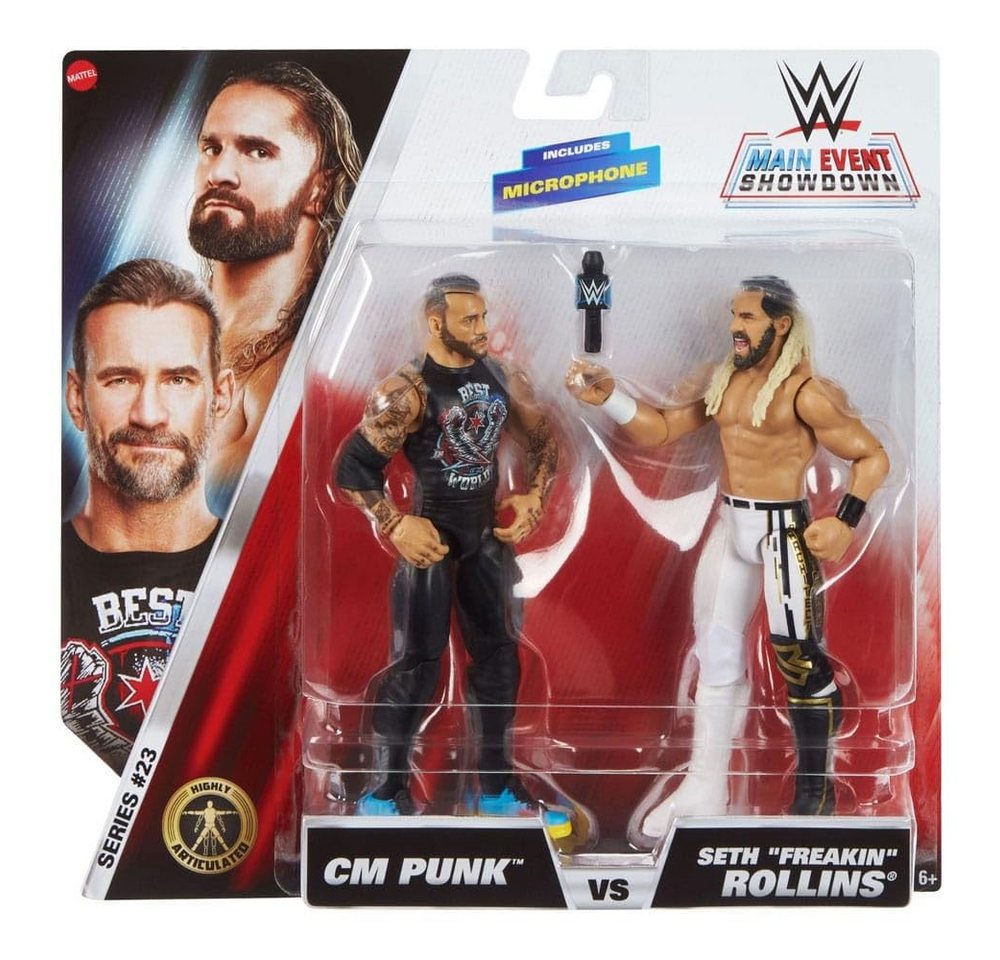 Mattel® Actionfigur Main Event Showdown CM Punk vs. Seth Rollins, detailgetreue WWE-Actionfigur mit vielen Bewegungspunkten – Bild 3 von 5