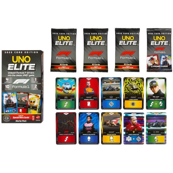 Mattel games Spiel UNO Elite F1 Starter-Set, Kartenspiel