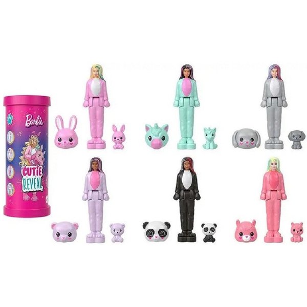 Mattel® Spielfigur Mini BarbieLand Cutie Reveal Überraschungsfigur im Blind Bag, (Spar-Set, 1-tlg), Zufällige Sammelfigur mit Dose, Haustier und Überraschungsef