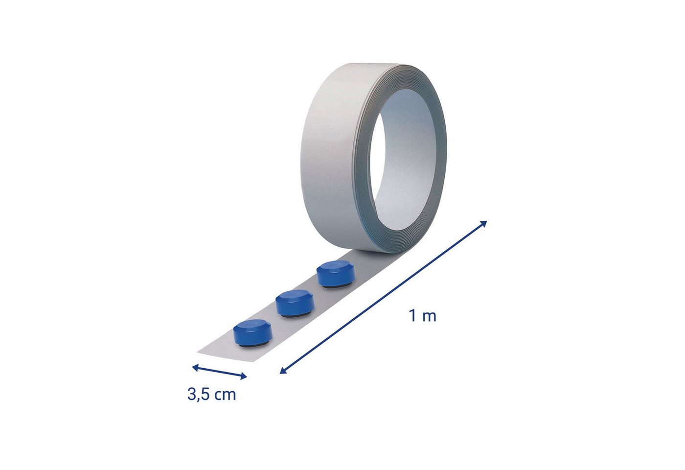 MAUL Klebeband Ferroband, Länge 1 m, inkl. 3 Magnete – Bild 5 von 5