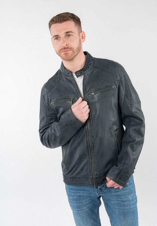 Mauritius Lederjacke MMBroum mit Bikerkragen – Bild 2 von 5