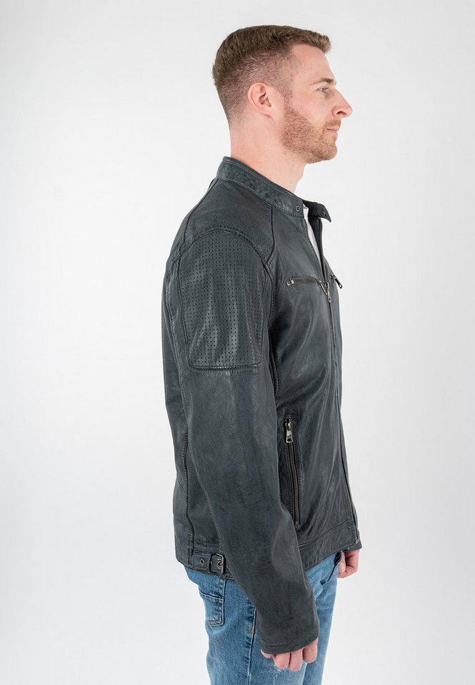 Mauritius Lederjacke MMBroum mit Bikerkragen – Bild 4 von 5