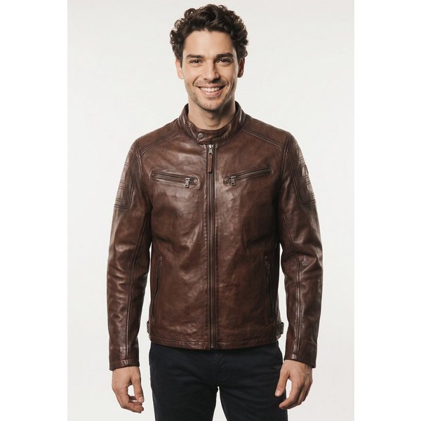 Mauritius Lederjacke MMDreeser (mauritiusHerren26) mit betonter Schulterpartie, Regular Fit