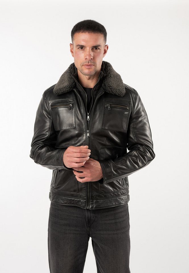 Mauritius Lederjacke MMFello (mauritiusHerren26) mit Fellkragen, Fliegerjacke – Bild 2 von 5
