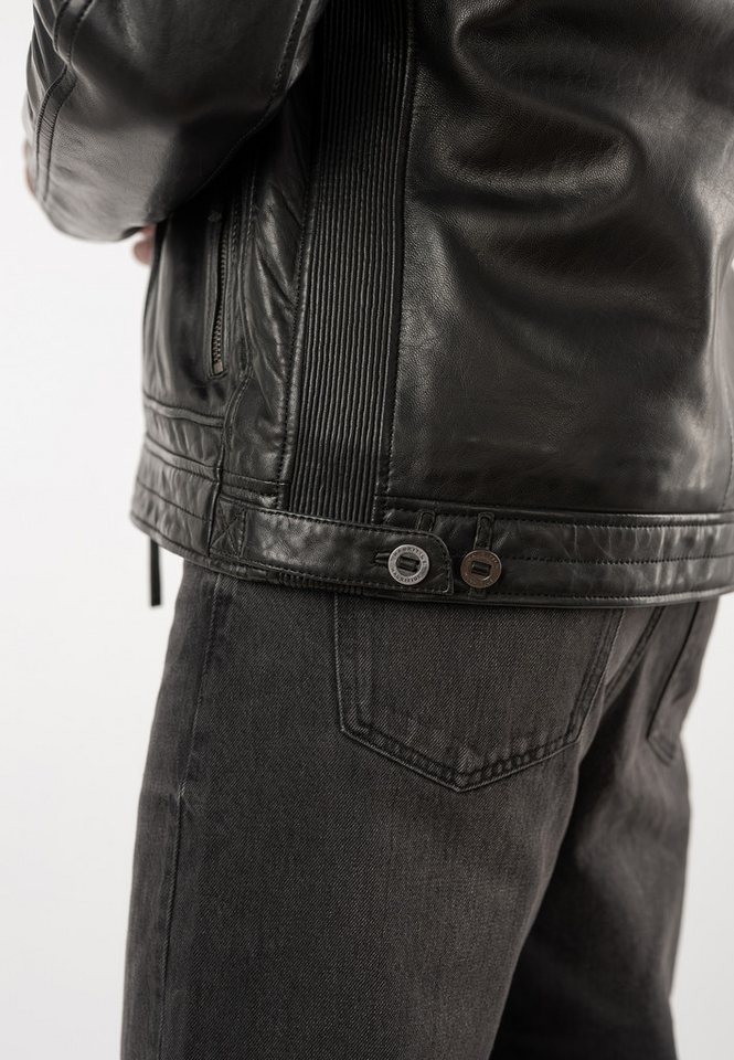 Mauritius Lederjacke MMFello (mauritiusHerren26) mit Fellkragen, Fliegerjacke – Bild 4 von 5