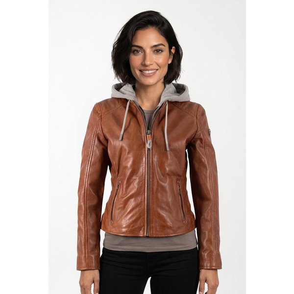 Mauritius Lederjacke MWAlva mit abnehmbarer Kapuze