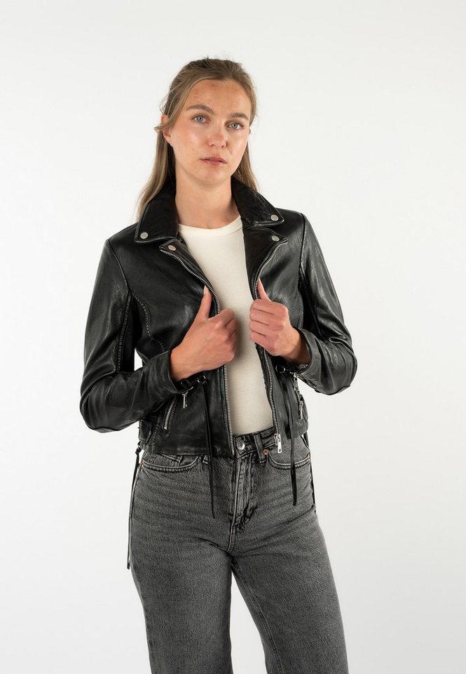 Mauritius Lederjacke MWBatuh mit Fransen-Details, Reverskragen – Bild 3 von 5