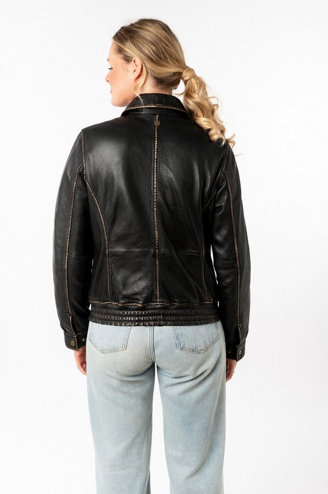 Mauritius Lederjacke MWBjanka mit elastischem Bund, Leo-Innenfutter – Bild 4 von 5