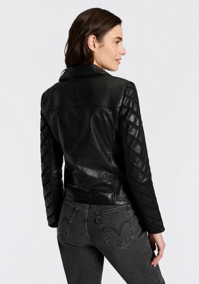 Mauritius Lederjacke MWCady mit Mesh-Einsätzen an den Ärmeln – Bild 2 von 5