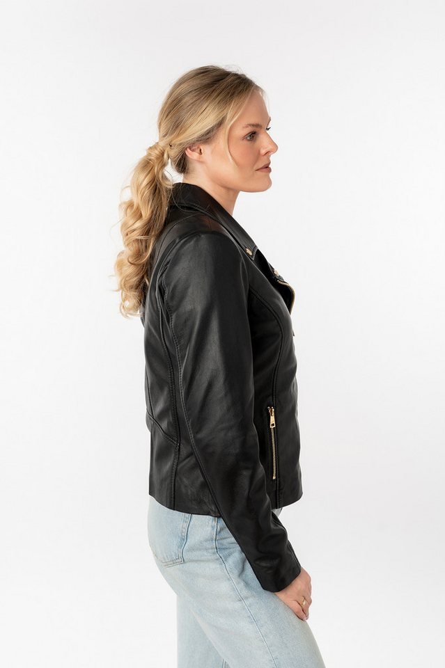 Mauritius Lederjacke MWFylli mit Knopfdetails, Reverskragen – Bild 4 von 5