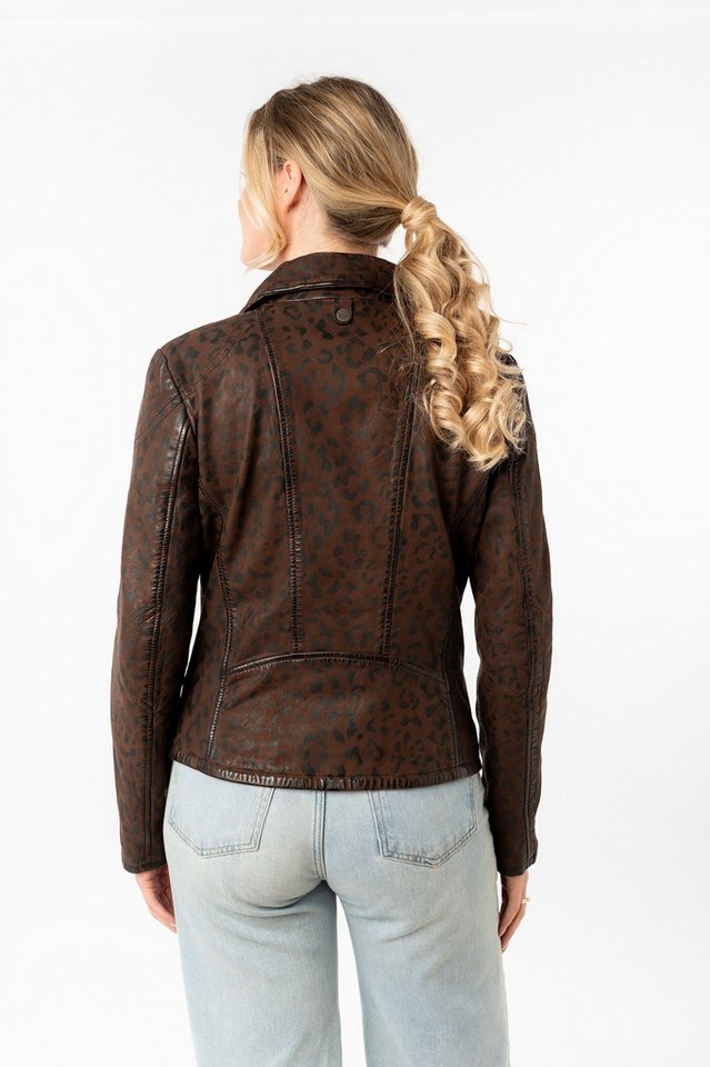 Mauritius Lederjacke MWMeeow mit Reverskragen, All-Over Muster – Bild 4 von 5