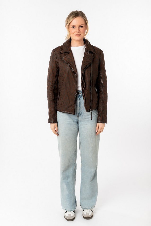 Mauritius Lederjacke MWMeeow mit Reverskragen, All-Over Muster – Bild 5 von 5