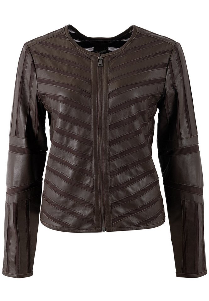 Mauritius Lederjacke MWSuri im Materialmix, Mesh-Einsätze – Bild 2 von 3