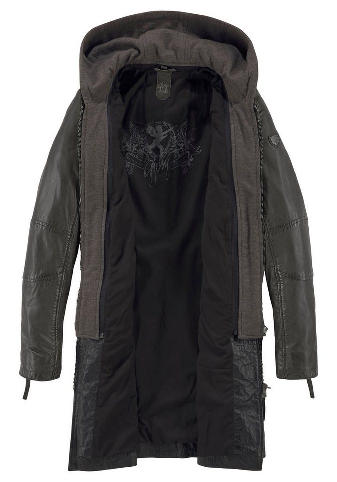 Mauritius Ledermantel Bente 2-in-1-Lederjacke mit abnehmbarem Kapuzen-Inlay aus Jerseyqualität – Bild 3 von 5