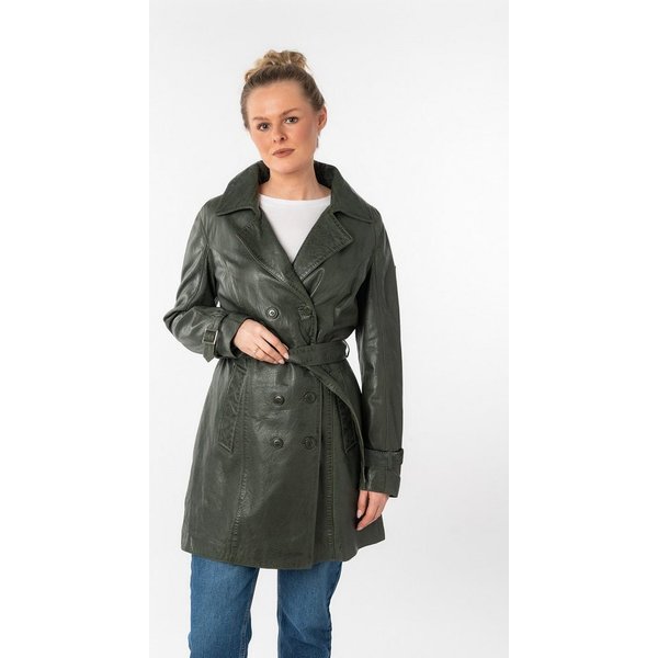 Mauritius Ledermantel GWTaresa (2-tlg., mit Bindegürtel) Leder-Trenchcoat mit Bindegürtel