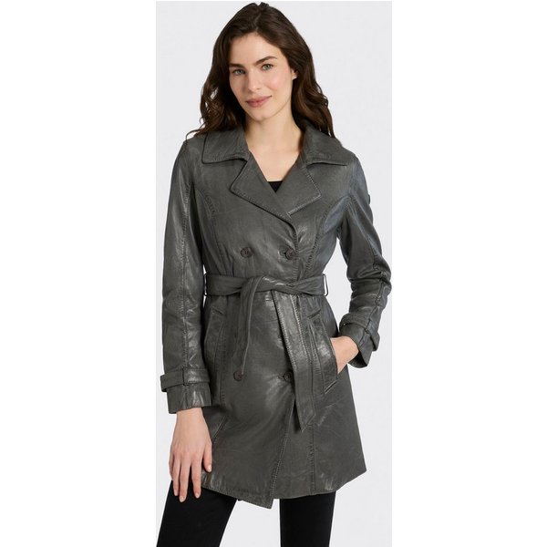 Mauritius Ledermantel GWTaresa (2-tlg., mit Bindegürtel) Leder-Trenchcoat mit Bindegürtel