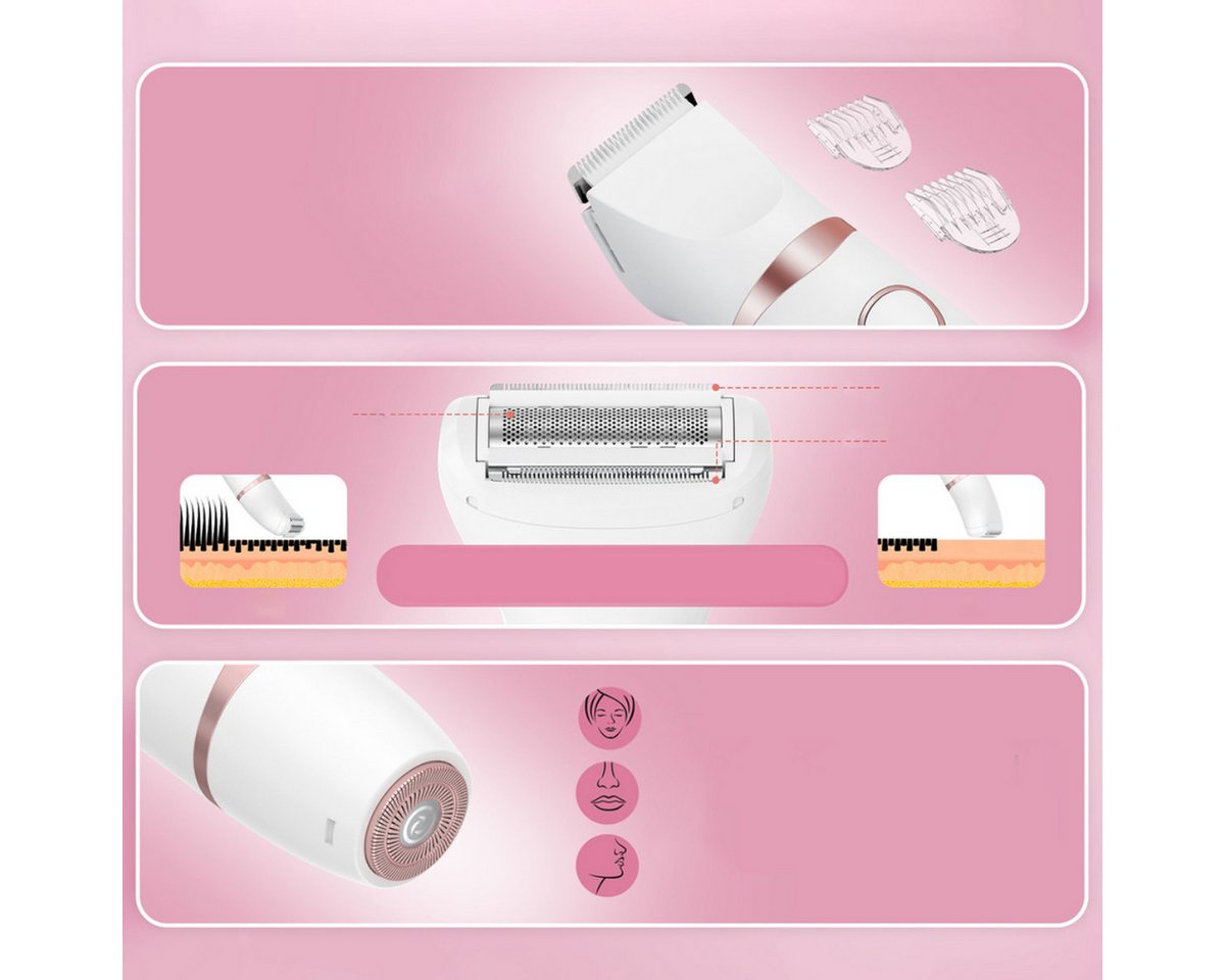 MAXGROOM Körper- und Bikinitrimmer JK-105, 3-in-1-Damentrimmer-Set für Körper, Gesicht und Bikinizone, 3-in-1-System mit IPX6-Schutz und LED-Display – Bild 3 von 5