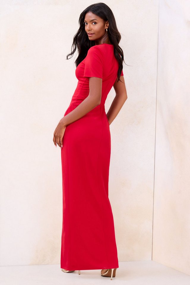 LIPSY Maxikleid Lipsy gerafftes, drapiertes Maxikleid, Kurzgröße (1-tlg) – Bild 2 von 4