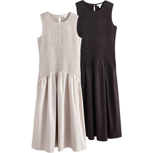 The Set Maxikleid The Set ärmellose, gesmokte Maxikleider, 2er-Pack (2-tlg)