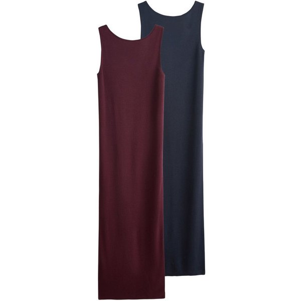 The Set Maxikleid The Set Transparentes Maxi-Strickkleid, 2er-Pack (2-tlg)
