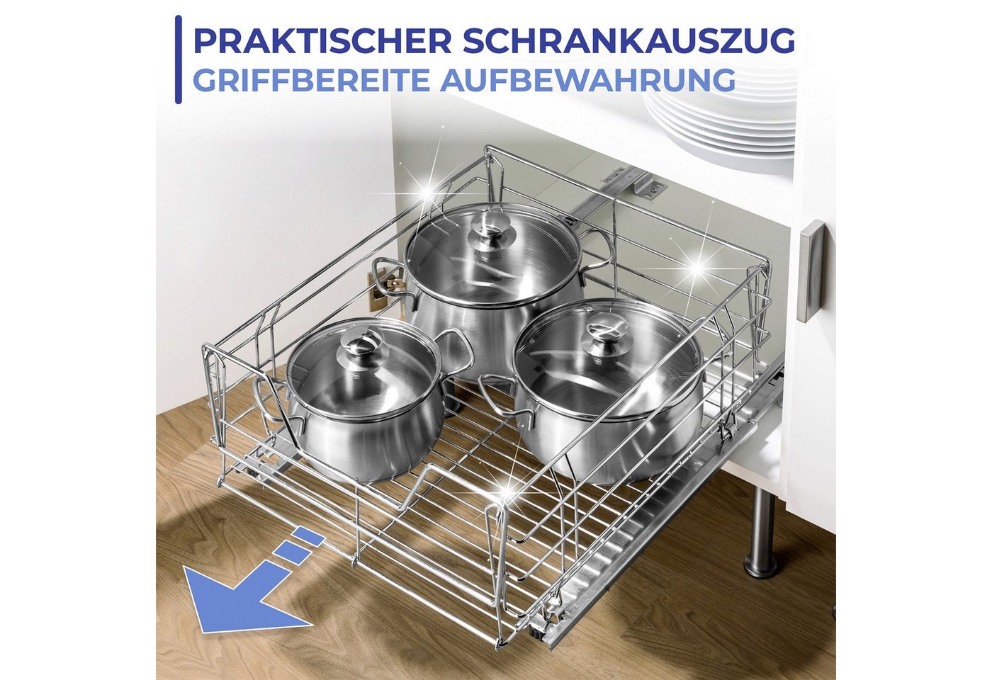 Maximex Auszug Ablagekorb, Schrankauszug für zusätzlichen Stauraum im Küchenschrank – Bild 4 von 5