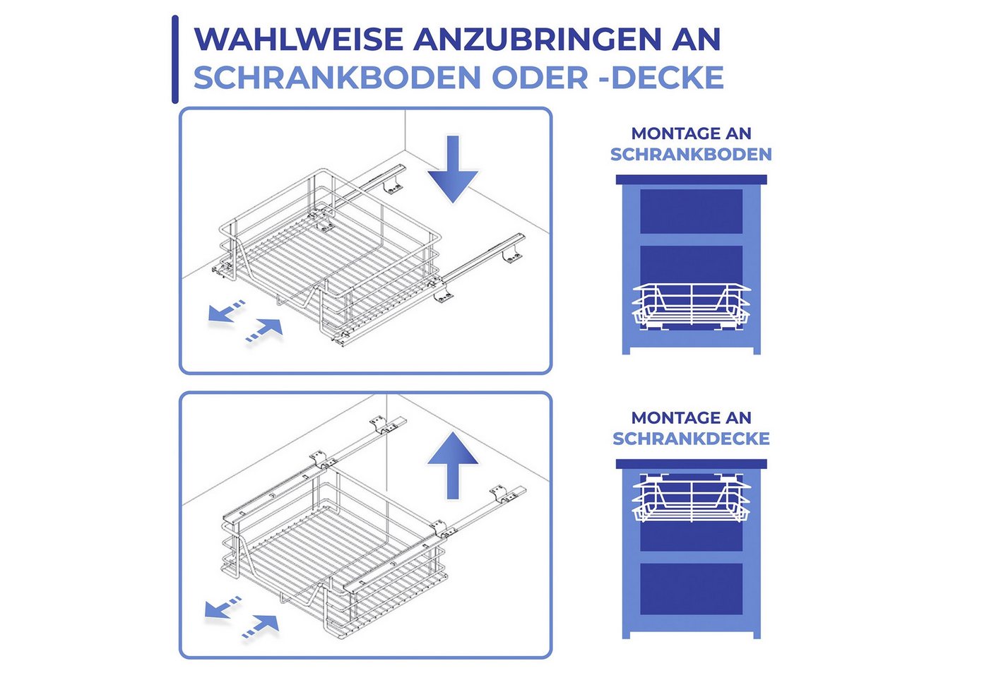 Maximex Auszug Ablagekorb, Schrankauszug für zusätzlichen Stauraum im Küchenschrank – Bild 5 von 5