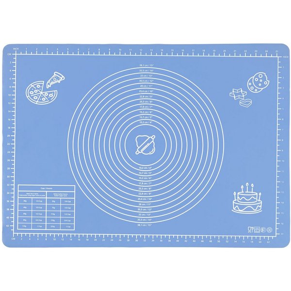 Maximex Backmatte Antihaft, Kunststoff, Papier, Silikon (Set, 3-tlg), Teigunterlage aus rutschfestem Silikon, mit Teigschaber und Rezeptheft