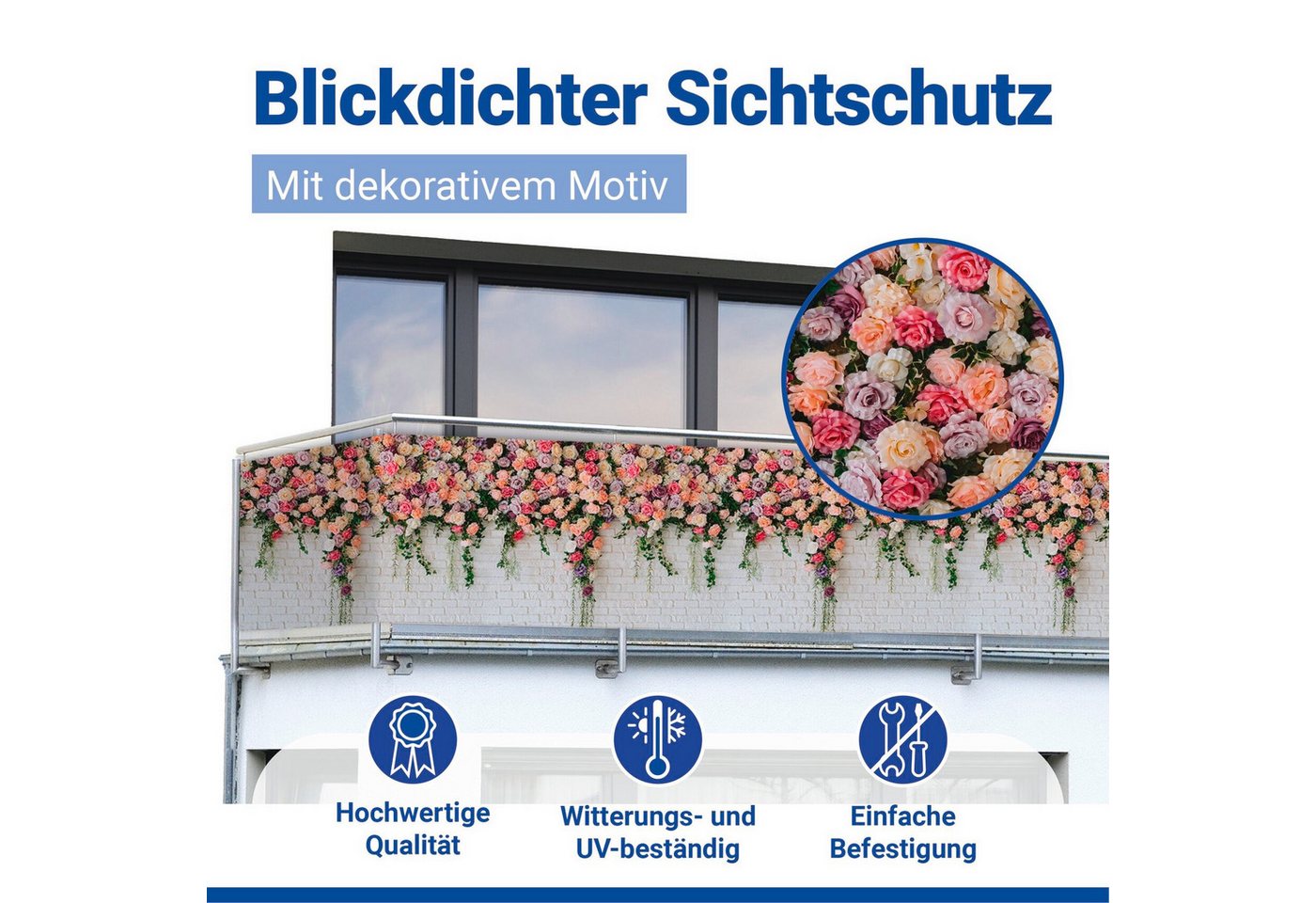 Maximex Balkonsichtschutz 5 m, UV- und witterungsbeständig – Bild 5 von 5