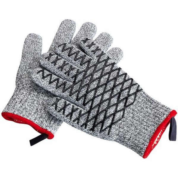 Maximex Grillhandschuhe 2in1, (Set, 2-tlg), Schnittschutzhandschuhe für Damen, hitzebeständige Küchenhandschuhe