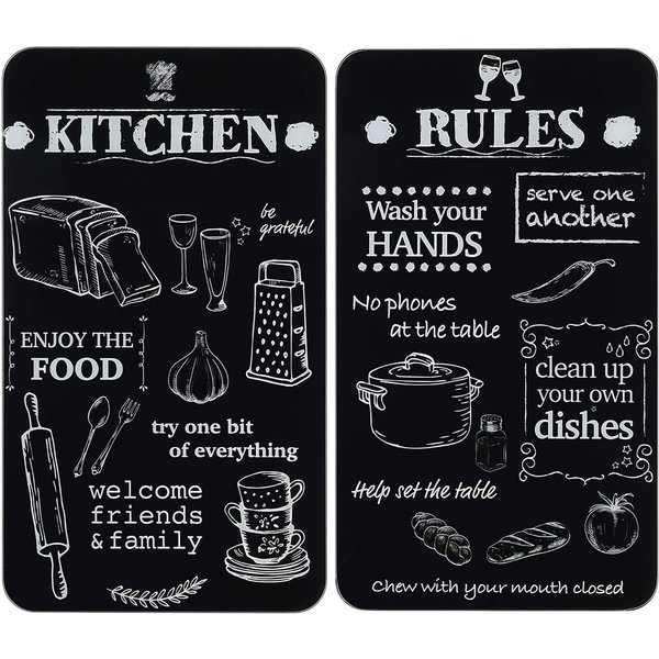 Maximex Herd-Abdeckplatte Universal Modell KITCHEN RULES, Glas, Kunststoff, (Set, 2 tlg), für Induktions-, Glaskeramik-, Elektro- und Gasherde, höhenverstellbar