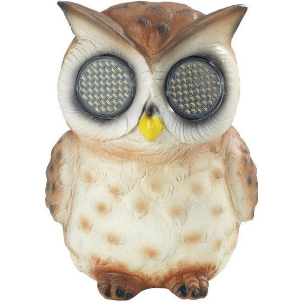 Maximex LED Dekofigur Modell Blinky Eyes Eule, Ein-/Ausschalter, LED fest integriert, Warmweiß, solarbetriebene Gartenfigur mit leuchtenden Augen, für Garten & 