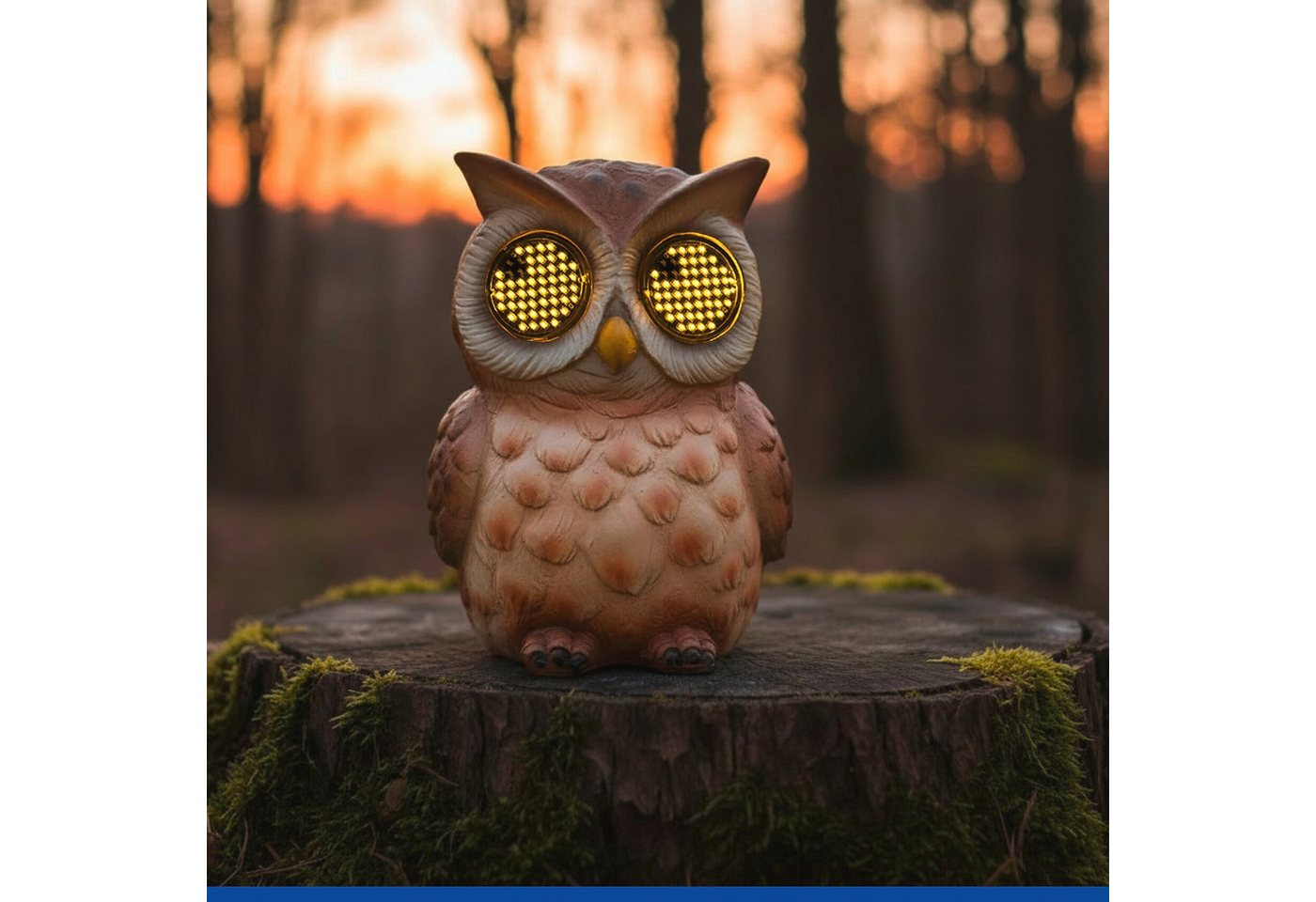Maximex LED Dekofigur Modell Blinky Eyes Eule, Ein-/Ausschalter, LED fest integriert, Warmweiß, solarbetriebene Gartenfigur mit leuchtenden Augen, für Garten &  – Bild 2 von 5