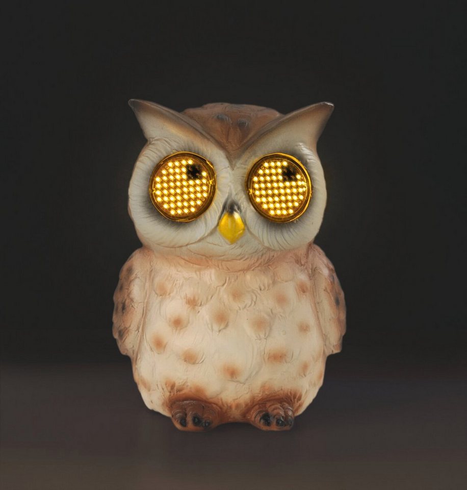 Maximex LED Dekofigur Modell Blinky Eyes Eule, Ein-/Ausschalter, LED fest integriert, Warmweiß, solarbetriebene Gartenfigur mit leuchtenden Augen, für Garten &  – Bild 3 von 5