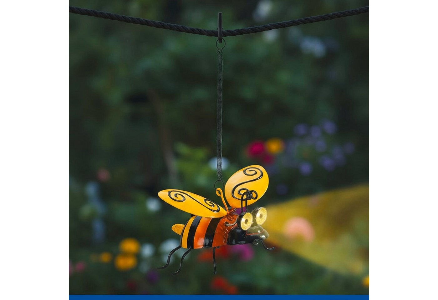 Maximex LED Gartenleuchte Modell Biene, Ein-/Ausschalter, LED fest integriert, Warmweiß, solarbetriebene Gartendekoration, leuchtet bis zu 8 Stunden – Bild 2 von 5
