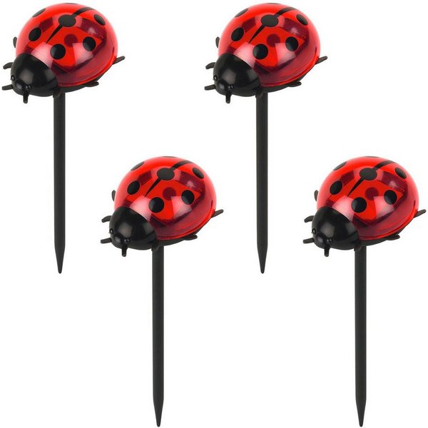 Maximex LED Gartenleuchte Modell Marienkäfer, Ein-/Ausschalter, LED fest integriert, Warmweiß, Beetstecker, solarbetriebene Gartenbeleuchtung, leuchtet bis zu 1