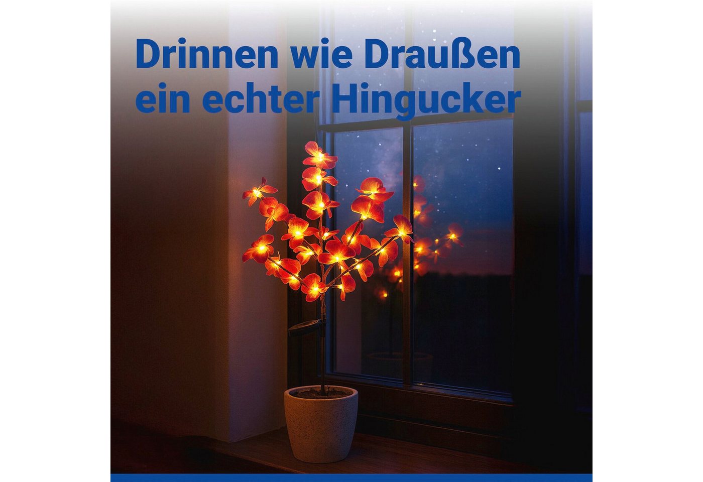 Maximex LED Gartenleuchte Modell Orchidee, Ein-/Ausschalter, LED fest integriert, Extra-Warmweiß, LED Gartenstecker, solarbetriebene Gartenbeleuchtung, 2 Einste – Bild 5 von 5