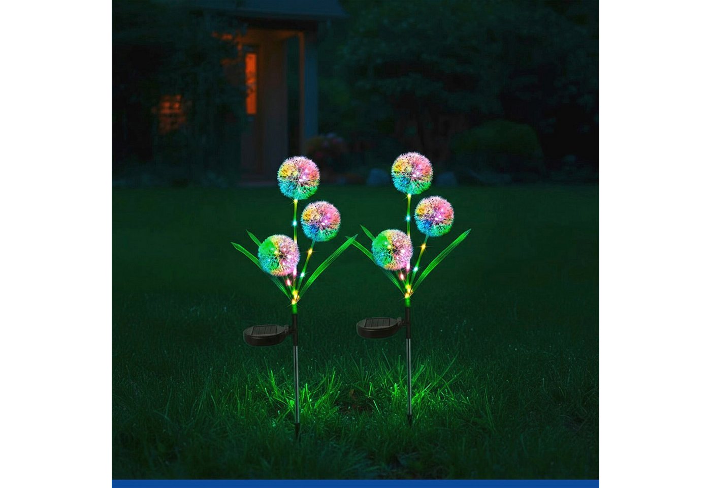 Maximex LED Gartenleuchte Modell Pusteblume, Ein-/Ausschalter, Farbwechsel, LED fest integriert, Farbwechsler, LED Gartenstecker, solarbetriebene Gartenbeleucht – Bild 2 von 5