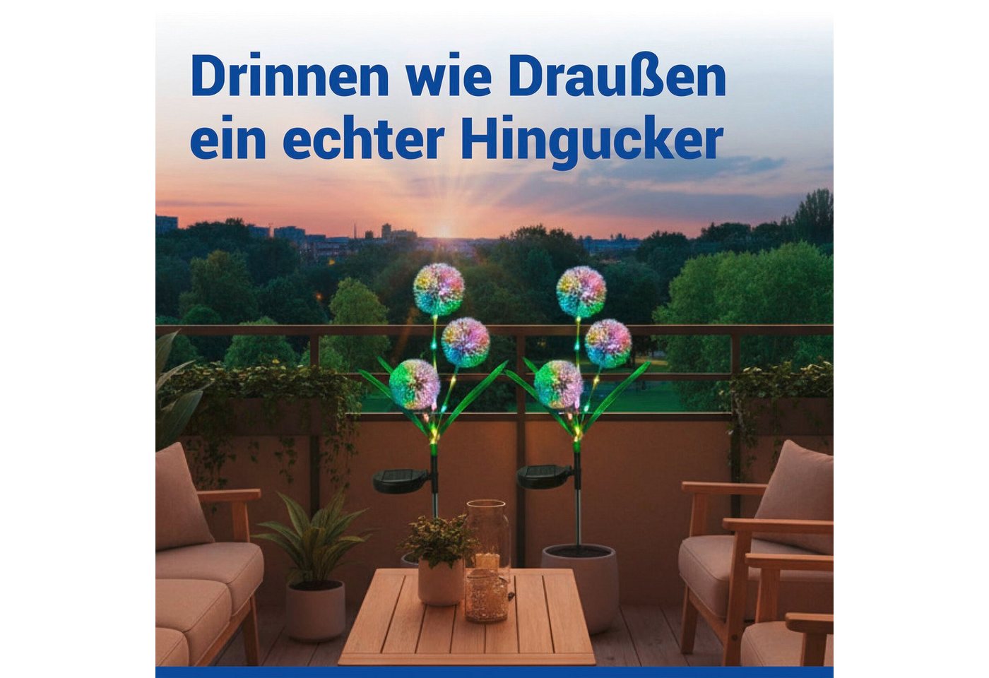 Maximex LED Gartenleuchte Modell Pusteblume, Ein-/Ausschalter, Farbwechsel, LED fest integriert, Farbwechsler, LED Gartenstecker, solarbetriebene Gartenbeleucht – Bild 5 von 5