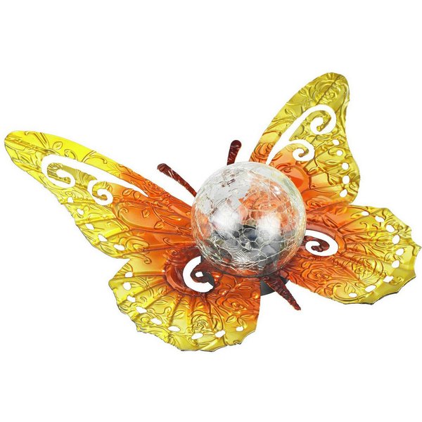 Maximex LED Gartenleuchte Modell Schmetterling, Ein-/Ausschalter, LED fest integriert, Warmweiß, dekorative Gartenbeleuchtung, solarbetrieben, witterungsbeständ