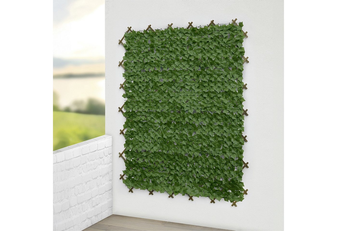 Maximex Sichtschutzelement Sichtschutzmatte Efeu, witterungsbeständige Sichtschutzhecke, Kunststoff, für Balkon & Garten – Bild 2 von 5