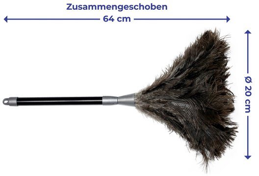 Maximex Staubwedel Straußenfeder Staub-Magnet, Staubbesen mit 100% echten Straußenfedern, ausziehbarer Teleskopstiel – Bild 4 von 5