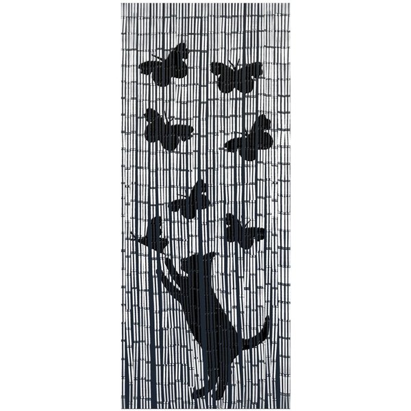 Maximex Türvorhang Modell Katze und Schmetterling (1 St), Hakenaufhängung, abdunkelnd, Insekten- und Sichtschutz aus Bambus, für Balkon oder Terrasse
