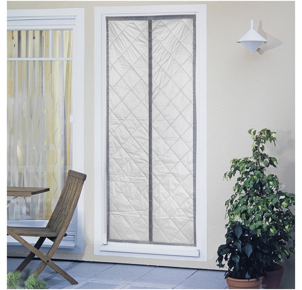 Maximex Türvorhang Wärmeschutz 2in1 (1 St), Klettband, verdunkelnd, Polyester, 80x200 cm, Thermo-Vorhang, reflektierende Außenseite, blickdicht – Bild 2 von 5