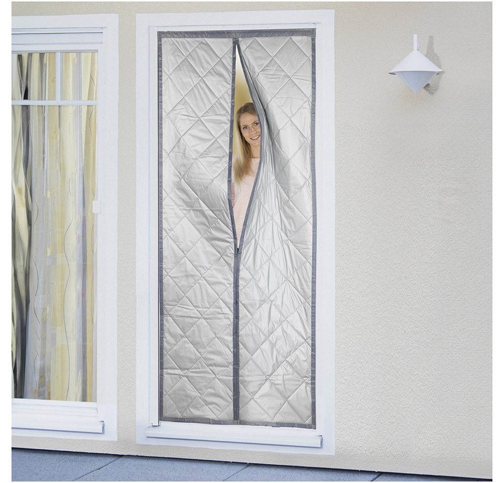 Maximex Türvorhang Wärmeschutz 2in1 (1 St), Klettband, verdunkelnd, Polyester, 80x200 cm, Thermo-Vorhang, reflektierende Außenseite, blickdicht – Bild 4 von 5