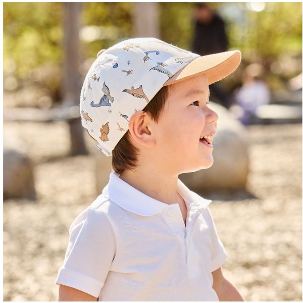 MAXIMO Baseball Cap (1-St) Wollweiß, Dino-Motiv, Klettverschluss, 5-Panel-Cap, Jungen