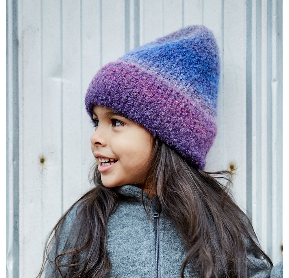 MAXIMO Beanie Fasermix mit Wollanteil, Boucle-Garn, Farbverlauf, breiter Umschlag – Bild 3 von 4