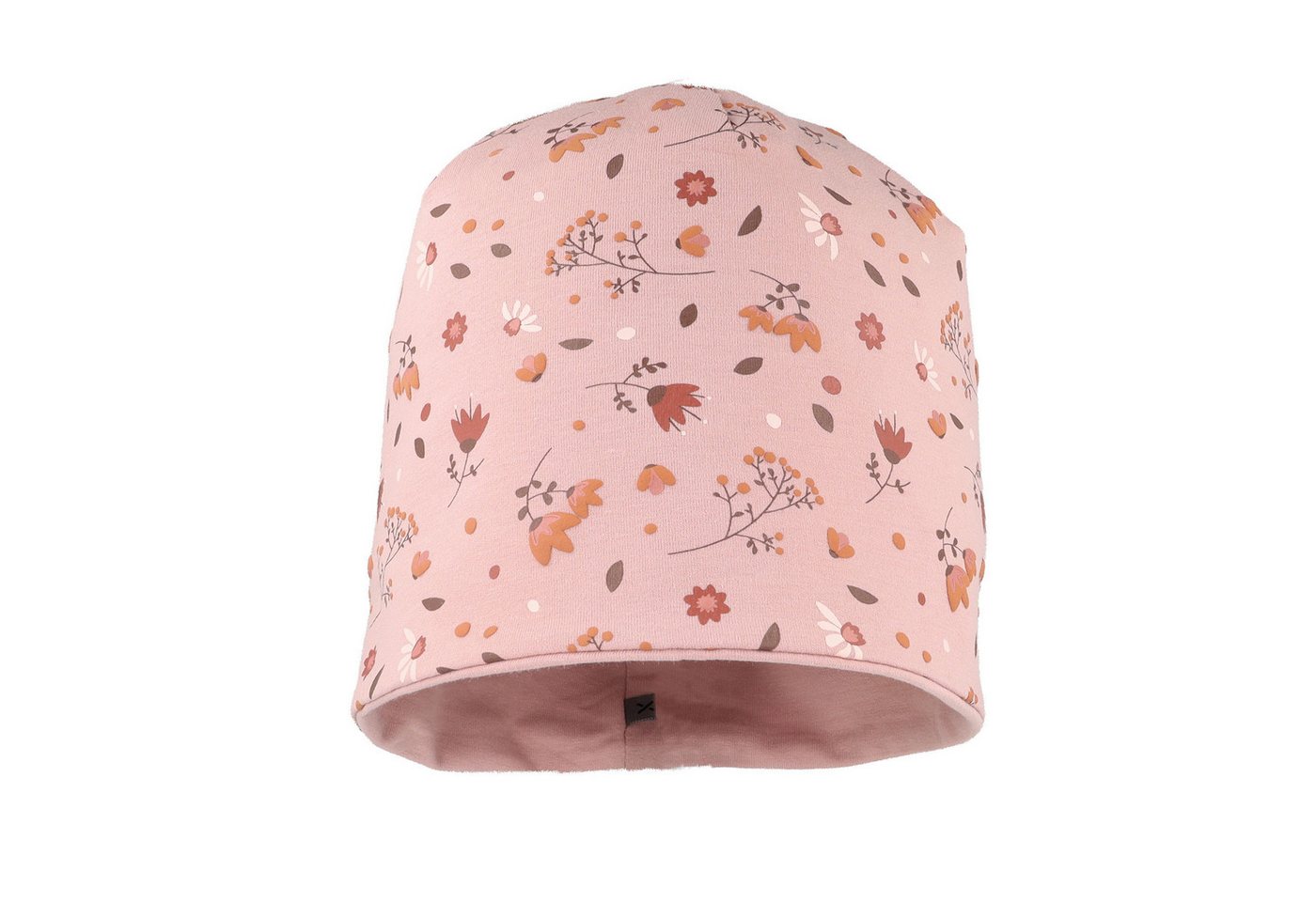 MAXIMO Beanie Wendemütze, herbstlicher Blumen-Alloverprint, unifarbene Innenseite – Bild 4 von 5