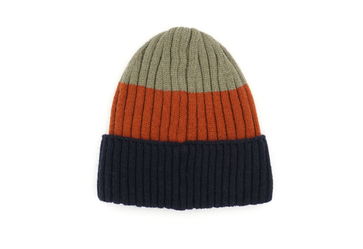 MAXIMO Beanie Wollanteil, gestrickt, gefüttert, mit Umschlag, breit gestreift – Bild 3 von 4