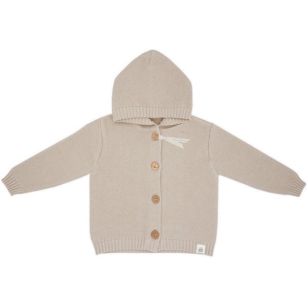 MAXIMO Fleecejacke GOTS BABY-Strickjacke, LL Kapuze, Knöpfe (1-St)