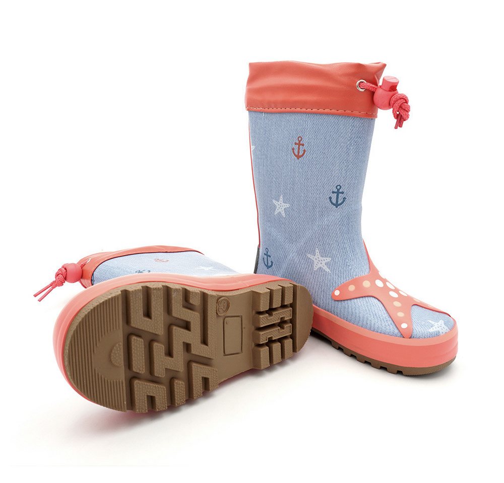 MAXIMO Gummistiefel Seestern Stulpe, Jerseyfutter, Fotoprint Gummistiefel – Bild 2 von 3